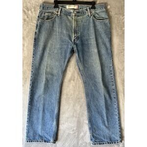 Levi's 505 36x29 Distressed Straight Fit Men Blue Jeans Y2K Medium Wash Mexico